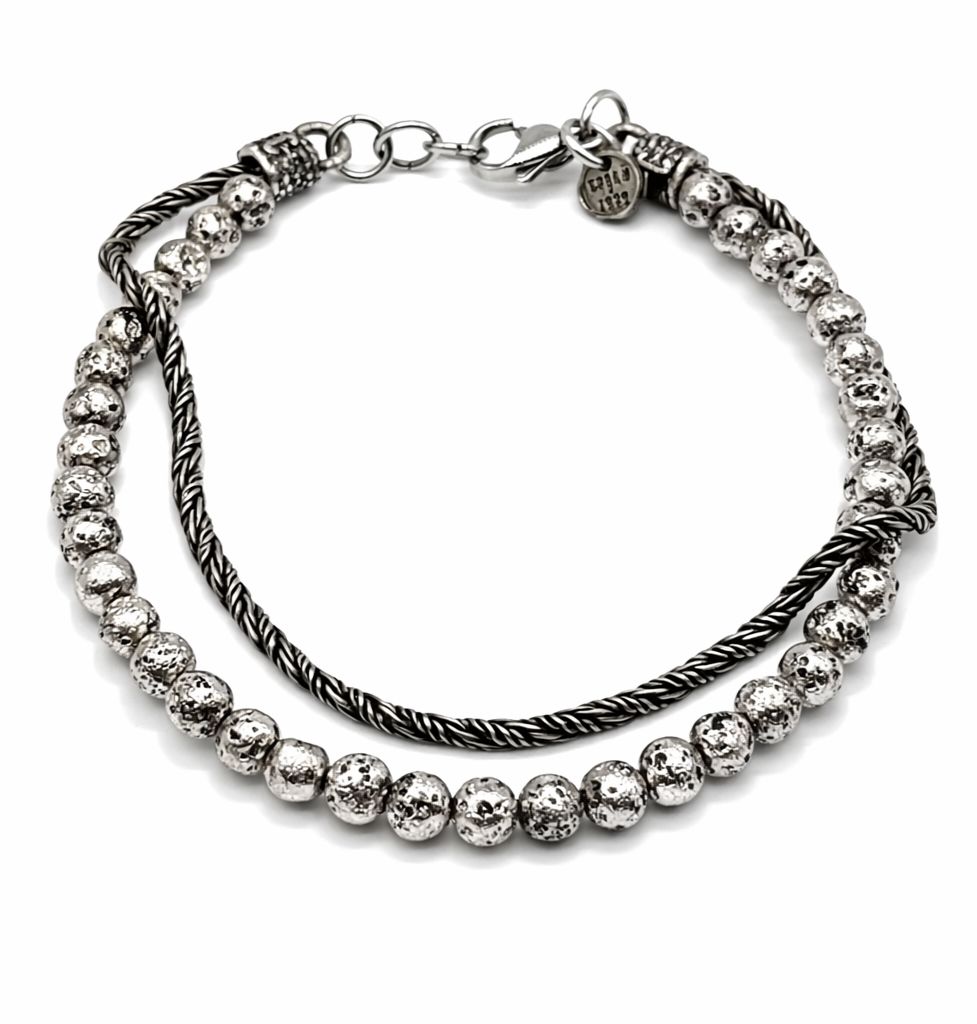 BRACCIALE PIETRA LAVICA con CATENA BRACCIALE PIETRA LAVICA con CATENA